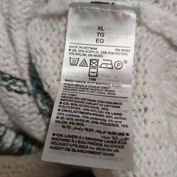 Old Navy XL Multicolor Striped Knit Sweater Cozy Soft Oversized Crewneck Warm - Picture 6 of 6